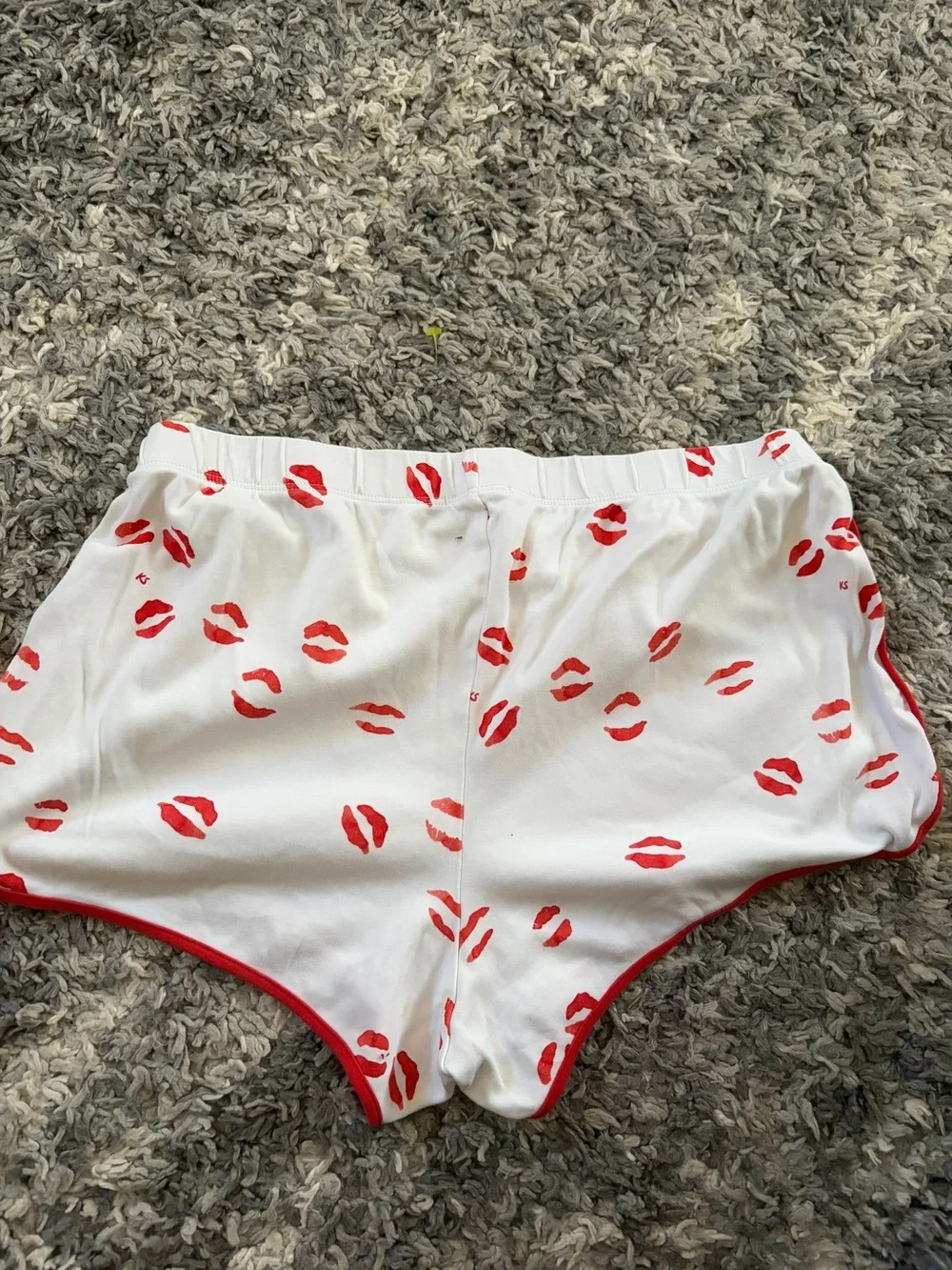 Kate Schelter x LAKE KISS Lip Print Short Sleeve PJ Shorts Set Sz M